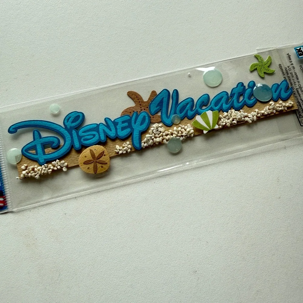 Disney Vacation Adhesive Title Jolee's Boutique Beach 3D Sticker DJTM003 NEW